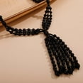 thumbnail image 4 of Bohemian 3-Strand Faux Pearl Knot Beaded Necklace, 4 of 6