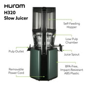 Hurom Cold Press Juicer Machine, H320 Low Pulp Slow Juicer (Kale Green)
