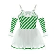 thumbnail image 6 of Sxiwei Women's Christmas Candy Cane Striped Mini Dress Ballet Dance Tutu Dress for Carnival Party Green 3XL, 6 of 7