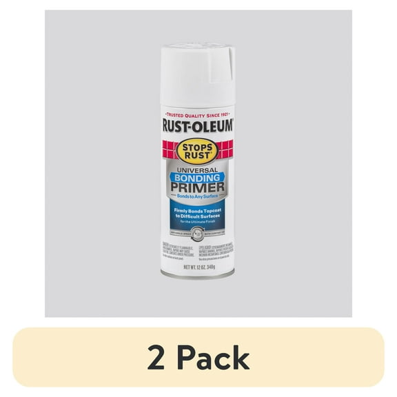 (2 pack) Universal Bonding Primer, Rust-Oleum Stops Rust Primers Spray Paint, 12 oz
