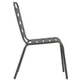 thumbnail image 3 of vidaXL Outdoor Chairs 4 pcs Slatted Design Steel Dark Grey, 3 of 5