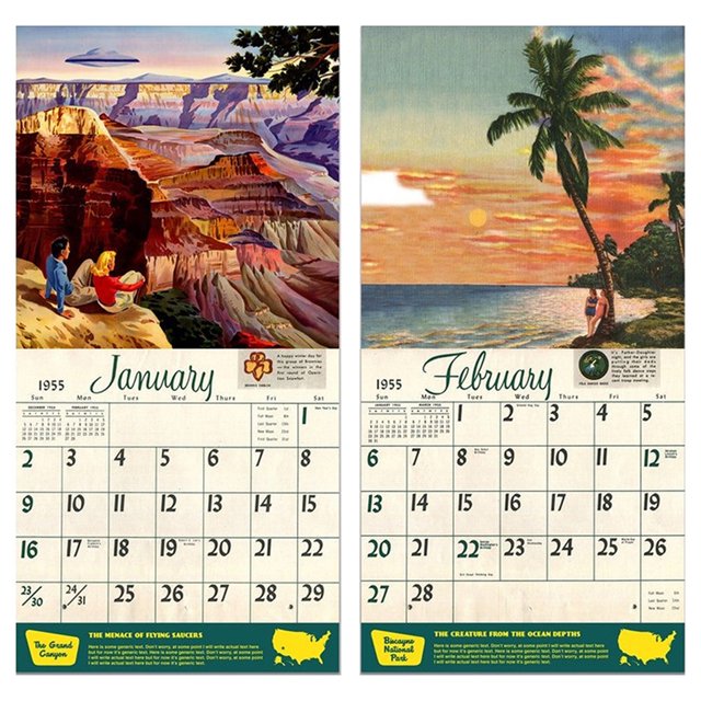 Bewildely Calendario anual para colgar en la pared, patrón de animales del parque, calendario de adornos para el hogar, accesorios del planificador de 12 Decoración del hogar Bewildely HA012080-00