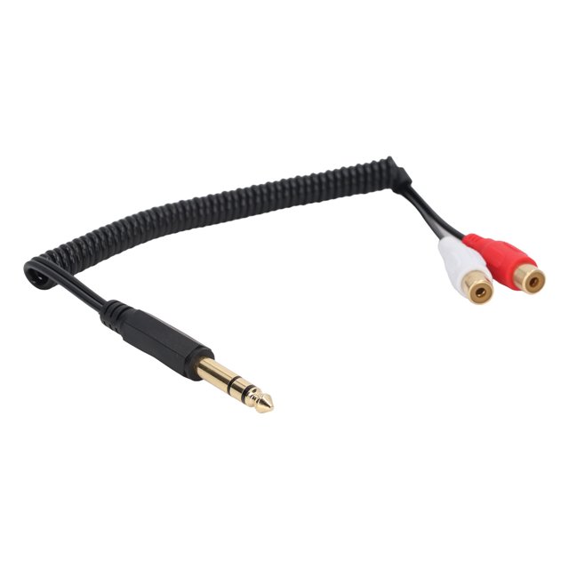 Cable 2RCA Hembra A Macho De 6,35 Mm, Reduce La Pérdida De Señal Adaptador 2RCA Hembra A Macho De 6,35 Mm Transmisión Estable Para Multimedia Para Reproductor De DVD Octpeak 6.35mm to RCA Y Splitter Adapter Cable