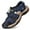 Blue, variant on HaoXianJian Men's Cut Out Sandals Sandals for Men Casual Two- Use Beach Slipper Leather Open Toe Strap Buckle Sole Solid Color No-slip Outdoor Hiking Sandals Summer Beach Water Shoes