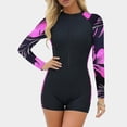 thumbnail image 4 of Axiiglly Long Sleeve Swimsuits for Women Rash Guard One Piece Boyleg Swimsuit Zipper Surfing Bathing Suit UPF 50+, S-3XL, 4 of 7