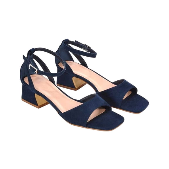 XY London Womens Hayley Cut Out Low Block Heel Sandals