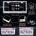 thumbnail image 2 of Chasenew 27-Piece Bling Car Accessories Set - Universal Fit Steering Wheel Covers, License Plate Frames, Phone Holder, Car Fast Charger, Coasters (Silver Diamond), 2 of 9