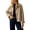 Beige, variant on Womens Short Trench Coat Plaid Lining Lapel Classic Casual Single Breasted Jacket Outerwear with Pockets