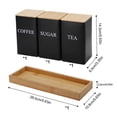 thumbnail image 2 of Tea Coffee Sugar Canister Set with Tray Iron Tea and Coffee Jars B, 2 of 5