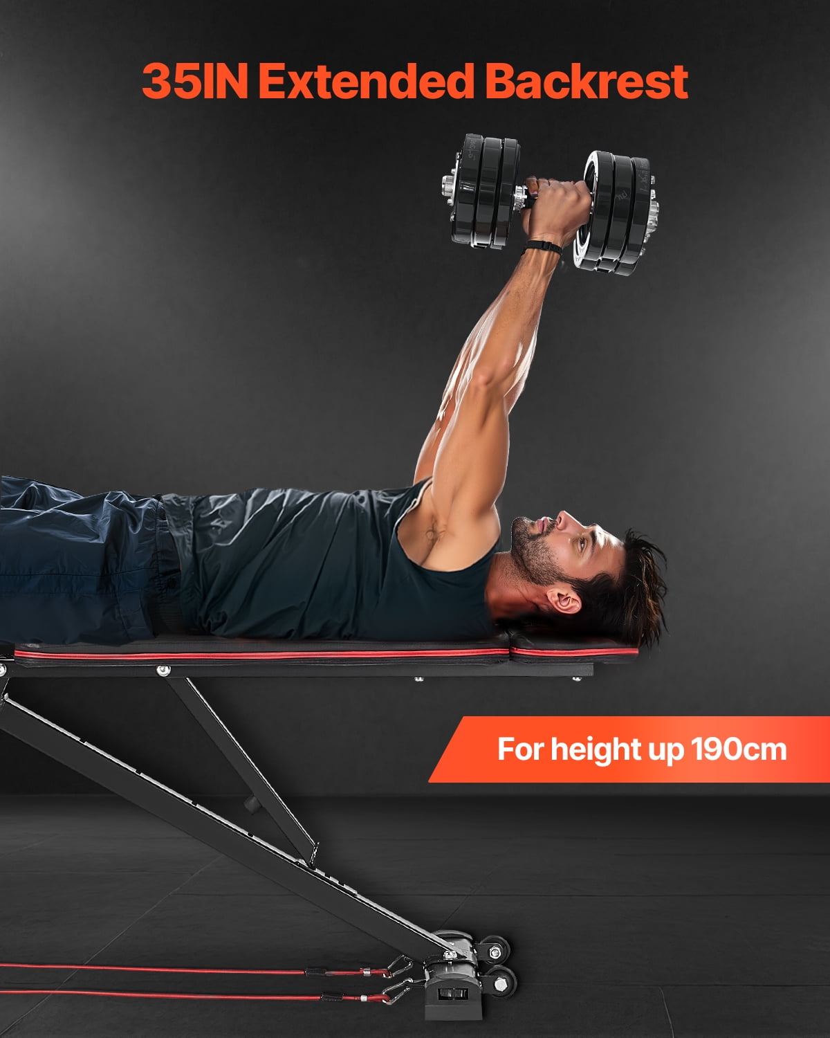 VEVOR Weight Bench,800lbs Adjustable Weight Bench Press for Full Body Workout, Exercise Sit up Bench for Home Gym Strength Training, Flat Bench with with Leg Extension, Preacher Pad, Fast Adjustment