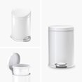 thumbnail image 2 of simplehuman Papelera de baño de 4,5 litros, acero blanco, 2 of 5