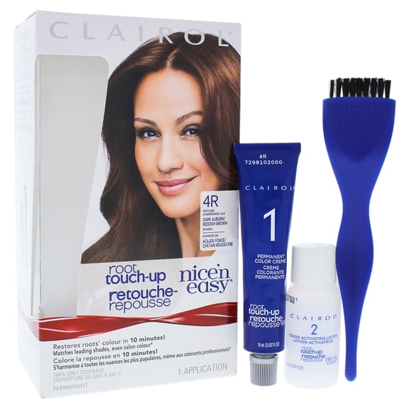 Nice n Easy Root Touch-Up Permanent Color - 004R Dark Reddish Brown by Clairol for Women - 1 Application Hair Color