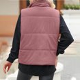 thumbnail image 6 of Sevevn Corduroy Cropped Puffer Vest for Women Lightweight Stand Collar Sleeveless Jackets Zip Up Clothes Fashion 2025, 6 of 6