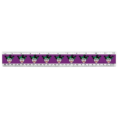 Batman Joker Symbol 12 Inch Standard and Metric Plastic Ruler