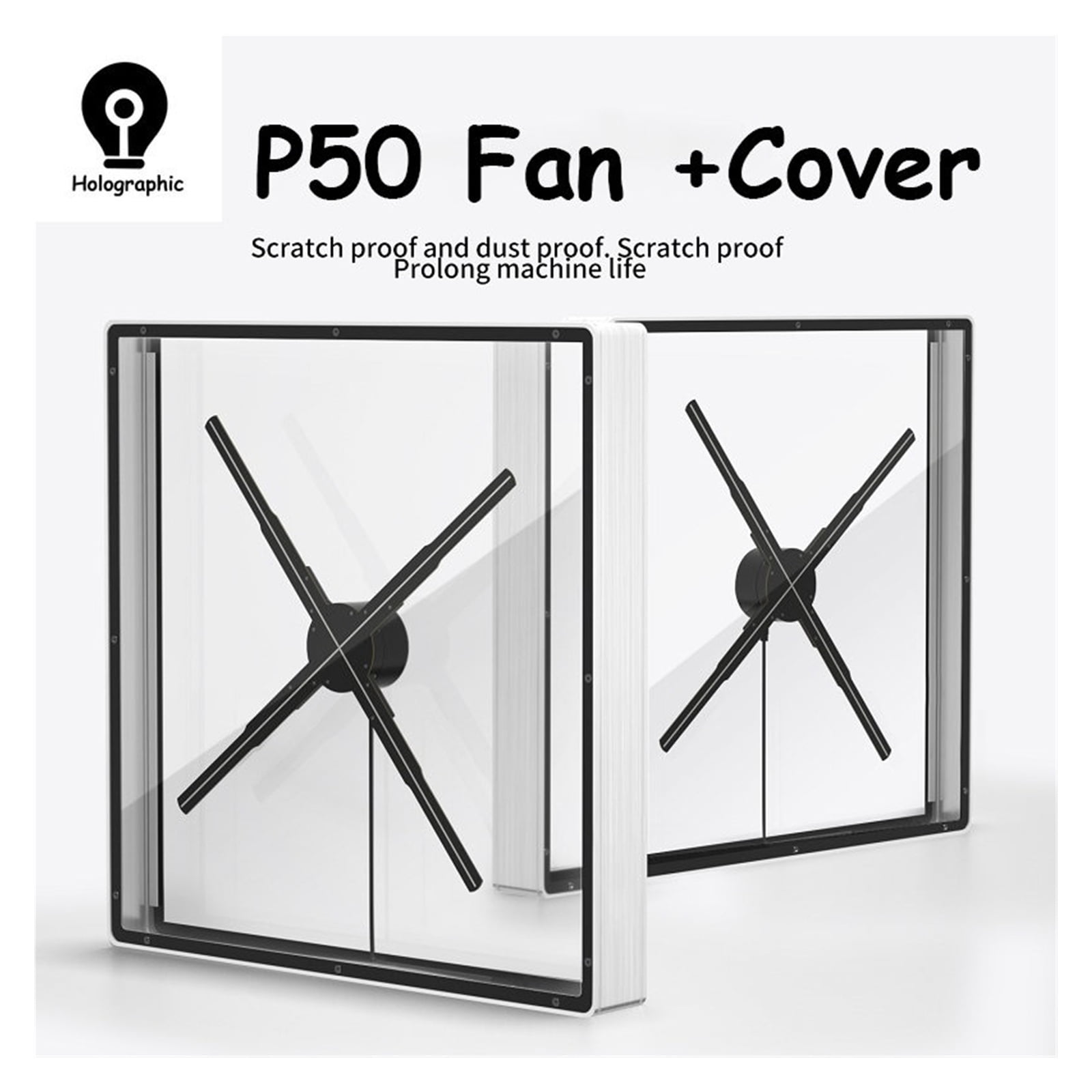 50cm 3D Fan Hologram Projector Wifi Led Sign Holographic Lamp Player Remote Advertising Display