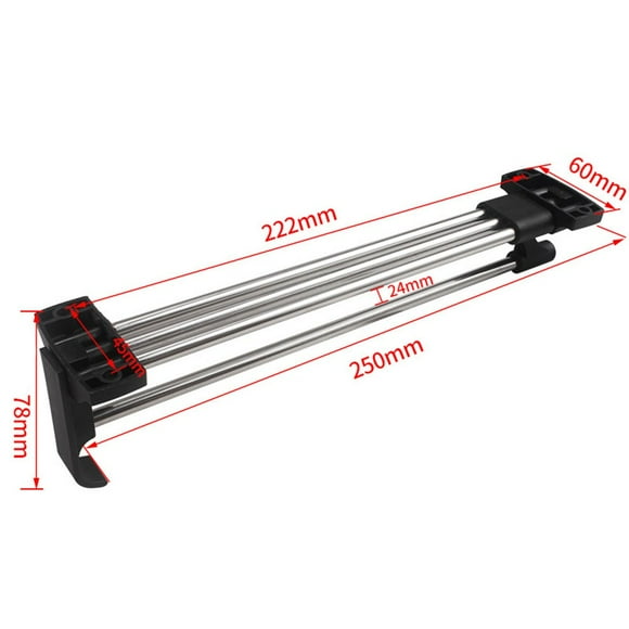Movable Crossbar Clothes Hanger Top Mount Wardrobe Closet Rail Rod Cold Rolled Steel Hanging Clothes 250/300/350/400mm