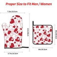 thumbnail image 3 of Valentine''s Oven Mitts and Pot Holders 4 Pcs Sets for Kitchen, Cooking Gloves Heat Resistant Oven Mitt Gloves Non Slip Potholders BBQ Gloves for Grilling, Baking, BBQ, 3 of 6