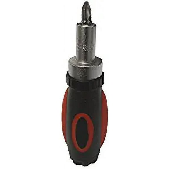 Stubby Ratcheting Screwdriver Ratchet Style Screw Driver (4-Bits Included)