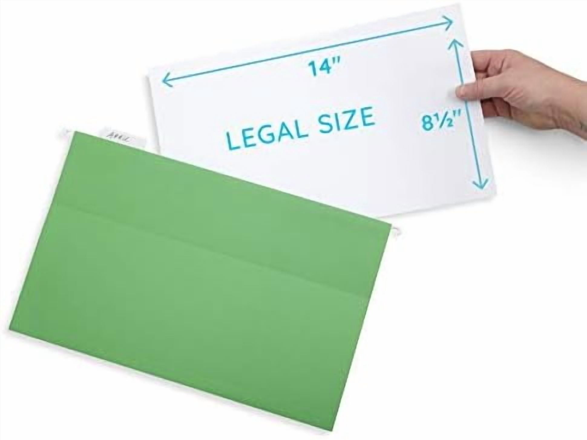 50 Legal Hanging File Folders, 50 Reinforced Hang Folders, Designed for Home and Office Color Coded File Organization, Legal Size, Assorted Colors, 50 Pack