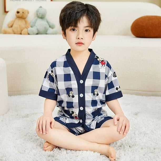 Conjunto de pijamas de Mickey Mouse de Disney para ninos traje de bebe ropa para ninos pequenos ropa para ninos y ninas camisetas de algodon camisas pantalones PAJAMA12 para el hogar 110 120cm