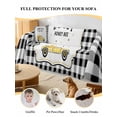 thumbnail image 4 of Yellow Truck Couch Cover for 2 Cushion Couch, Spring Bees Honey Daisy Black Lattices Washable Love Seat Sofa Covers Slipcover, Throw Sofa Covers for Pets, Furniture Protector 71"x102", 4 of 9