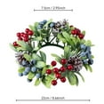 thumbnail image 2 of Christmas Candle Rings Wreath 3 Inch Center Pine Cone Red Berry Artificial Greenery Candle Holder Centerpiece for Holiday Table Mantle Decor, 2 of 3