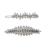 Believe by Brilliance Fine Silver Plated Hair Barrette Set