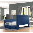 thumbnail image 5 of Round Shaped Velvet Upholstered Bed, Luxury Wood Queen Bed Frames with Tufted Headboard and TV Stand and USB Chargers for Bedroom, 5 of 6
