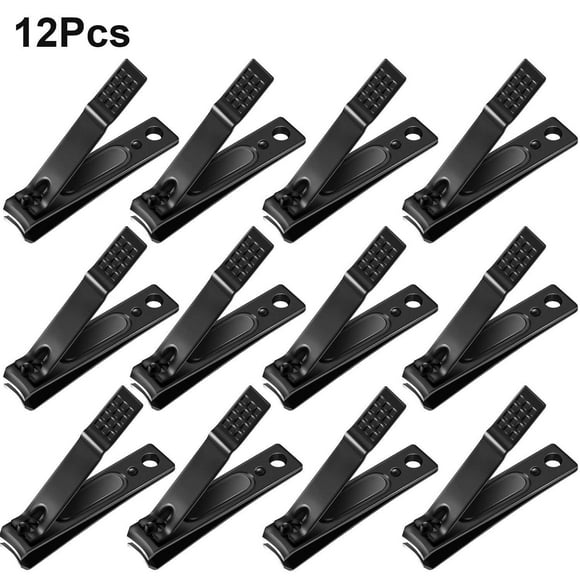 12 Pieces Nail Clipper Set Stainless Steel Nail Cutter Fingernails and Toenail Clipper Cutter for Women Men, Black