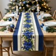 thumbnail image 4 of Christmas Table Runner Decorations,Christmas Linen Table Banners Festive Holiday Table Cover for Dining Table Home Party Tablecloth Decoration(C), 4 of 6
