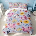 thumbnail image 2 of Erosebridal Cartoon Axolotl Twin Quilt Set, Kawaii Flower Twin Coverlet Set, Xmas Reversible, Soft Lilac, 2pcs (1 Bedspread and 1 Pillowcase), 2 of 7