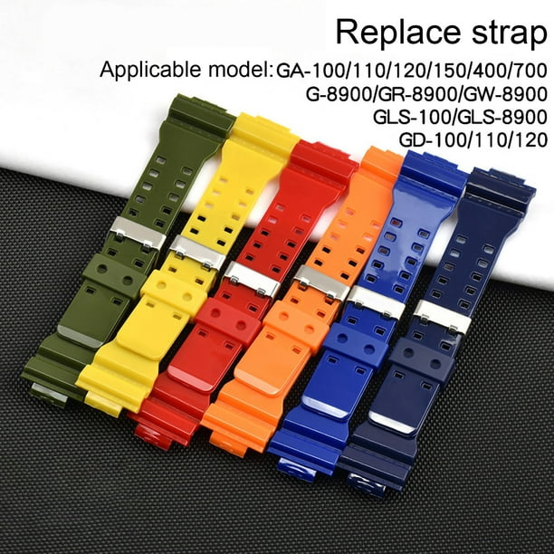 Gwong Electrónica Reloj banda brillante resina impermeable 16mm Smart Watch Strap Strap Reemplazo para Casio GA110 / GD100 / GA400 / GLS-100