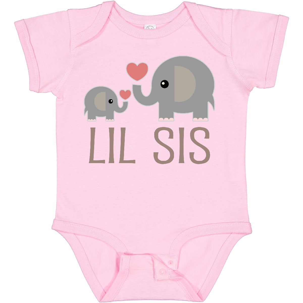 Inktastic Little Sister Elephant Girls Baby Bodysuit