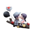 thumbnail image 2 of Decoraciones para el tablero del automóvil, pareja besándose, hermosos accesorios para el tablero interior. Tenedor de árbol gris, 2 of 9