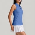 thumbnail image 4 of Womens Sleeveless Golf Shirt Quarter Zip Polo Top With Collared Neck For Sports Casual Wear Summer Golf And Activewear Outfits, 4 of 7