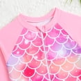 thumbnail image 6 of LIIPEE Girls One-Piece Swimsuits Casual Summer Long Sleeve Fashion Graphic Printed Crew Neck Ruffle Swimwear Kids Regular Fit Zipper Bathing Suit Pool Comfortable Cute Beachwear,Multicolour,6-7 Years, 6 of 8