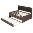 thumbnail image 6 of Euroco Wood Full Size Captain Bed with Trundle and Drawers, Antique Brown, 6 of 13
