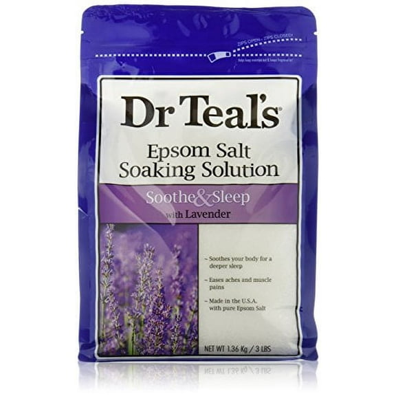 Dr Teals Lavender Epsom Salt - Soothe and Sleep - 3lbs - 1 bag (Pack of 3)