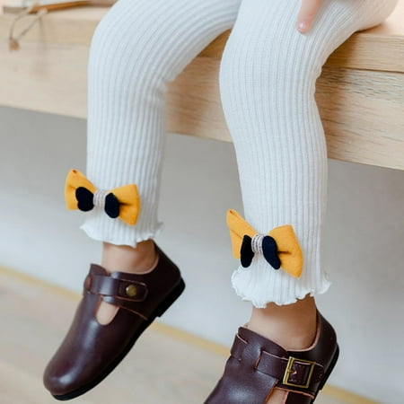 

Bullpiano Autumn Winter Kids Girls Knitted Leggings Children Bowknot Design Legging Pant Hot