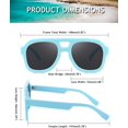 thumbnail image 3 of FEISEDY Vintage Aviator Sunglasses Double Bridge Women Men Large Square Thick Frame Trendy Eyewear UV400 B2846, 3 of 14