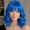 Dark Blue, variant on Dark Brown Bob Wigs with Bangs for Women Short Wavy  Length Bob Wig  Color Heat Resistant Hair for Daily 12 Inch