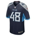 thumbnail image 2 of Men's Nike Beau Brinkley Navy Tennessee Titans Game Jersey, 2 of 3
