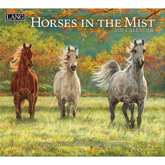 Lang Companies, Horses in the Mist 2026 Wall Calendar by Persis Clayton Weirs, 13.4'' X 12'', 12-Month Calendar with Stapled Binding