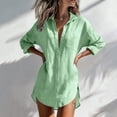 thumbnail image 2 of Sentmoon Tshirts for Women Women Blouses Summer Solid Color Long Sleeve Lapel Button Down with Pockets Loose Fit Business Work Tops for Women for Gym and Workout S-3XL, 2 of 7