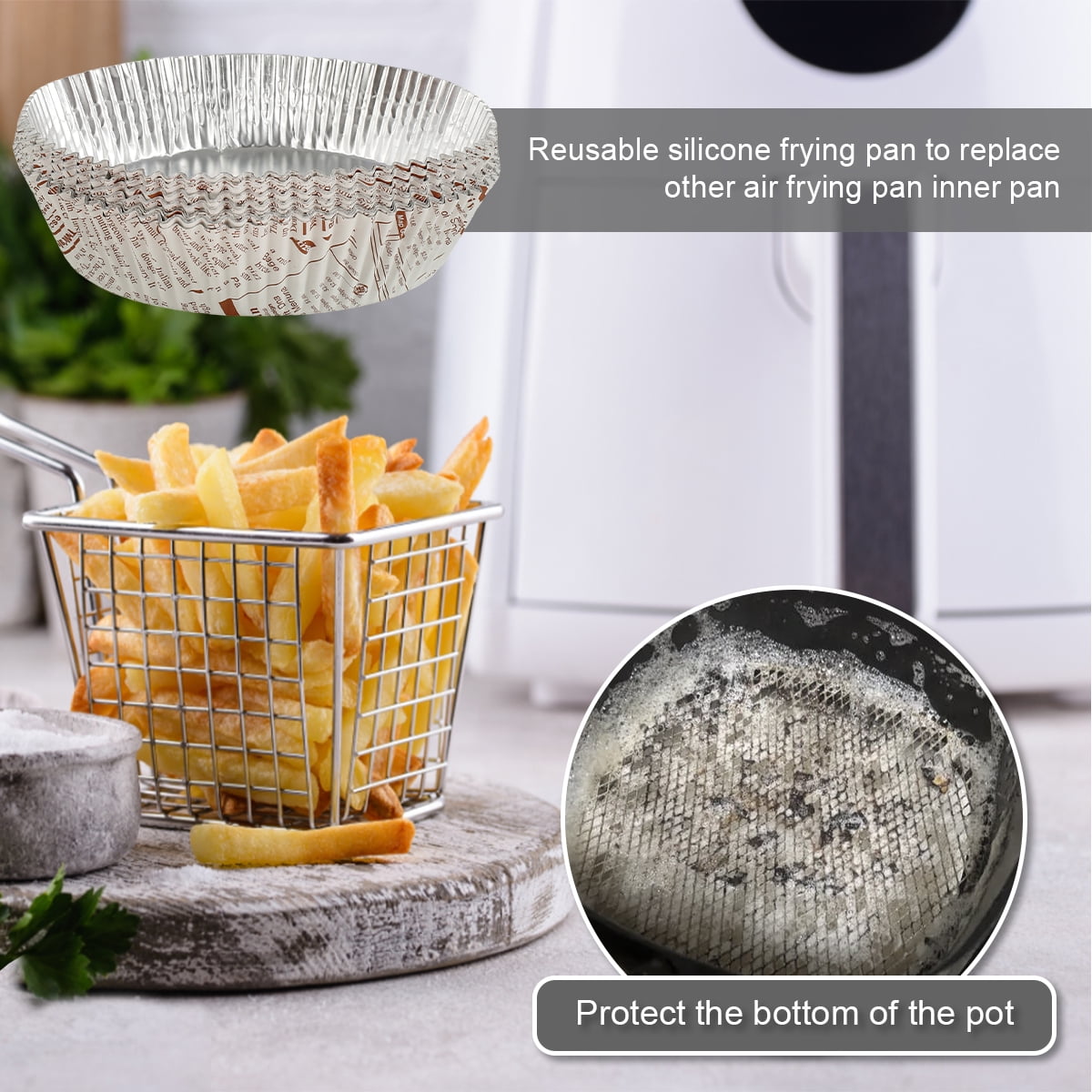 Foil Tin Air Fryer Liner Round Aluminum Foil Pans Oven Liner Air