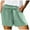 Green, variant on Women's High Waisted Gauze Cotton Shorts Linen-Like Breathable Drawstring Summer Beach Shorts with Pockets