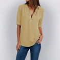 thumbnail image 2 of Womens Tops Women Ladies Clothing Loose Shirt Chiffon Zipper Long Sleeves Plus Size Tops, 2 of 7
