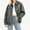 Gray green, variant on Women Faux Leather Jackets Bomber Casual PU Zip Motor Biker Coat