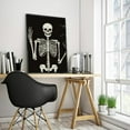 thumbnail image 2 of ONETECH Halloween Wall Art Prints Spooky Indoor Canvas Wall Decor Vintage Black Cat Skull Skeleton Moon Phase Funny Poster for Fall Home Bedroom Bathroom Kitchen Decoration 12x16in, 2 of 4