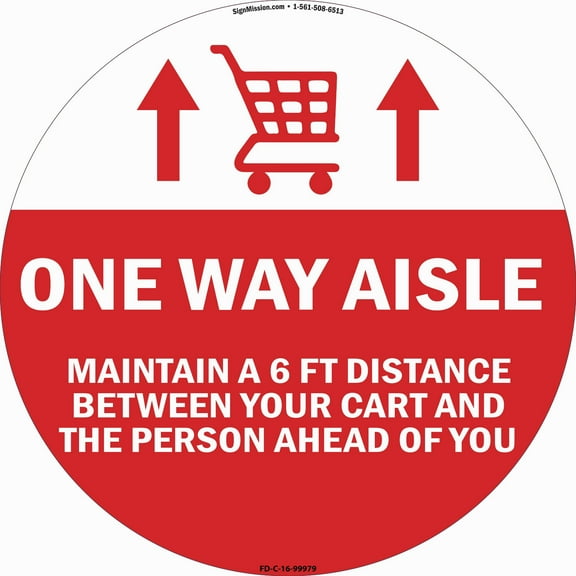 Coronavirus One Way Aisle Non-Slip Floor Graphic | Vinyl Decal | Protect Your Business, Work Place & Customers | Made in The USA